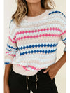 Sweet Breeze Eyelet Stripe Sweater
