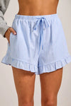 Stripe Ruffle Shorts with Drawstring
