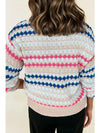 Sweet Breeze Eyelet Stripe Sweater