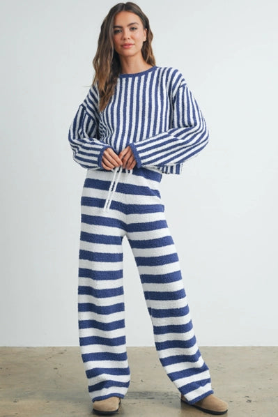 Cozy Striped Drawstring Pants
