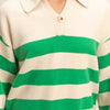 Striped Polo Collar Knit Sweater