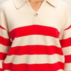Striped Polo Collar Knit Sweater