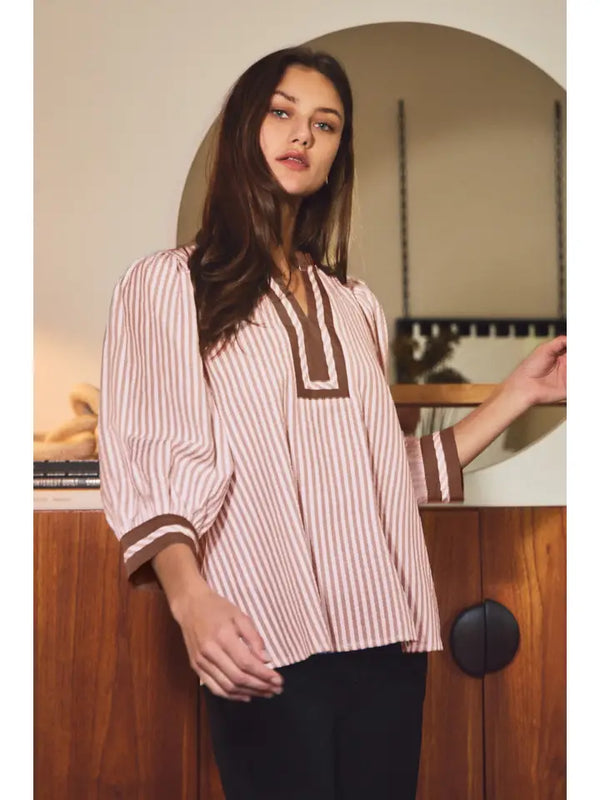 Striped Woven Blouse