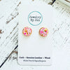 Stud Earrings: Taffy Glitter or White Glitter