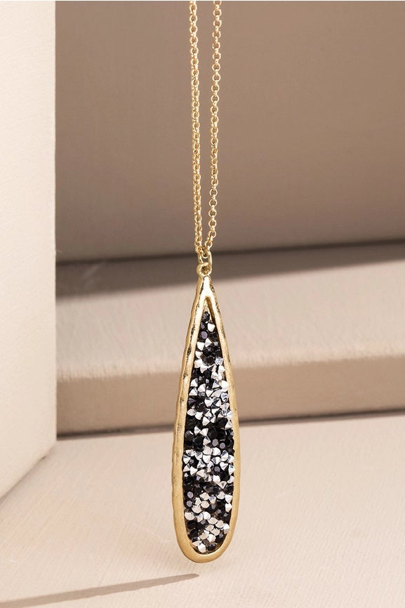 Sunburst Glitter Stone Necklace