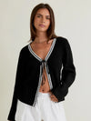 Sweater Cardigan with Trim Detail