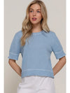 Thread Pop Contrast Sweater, Blue