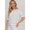Thread Pop Contrast Sweater, White