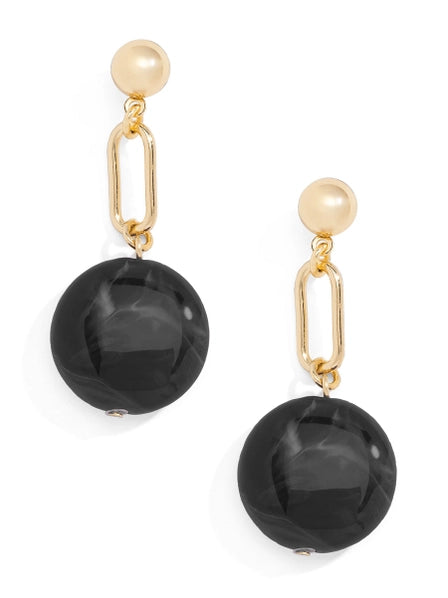 Swirled Bead Link Drop Earring