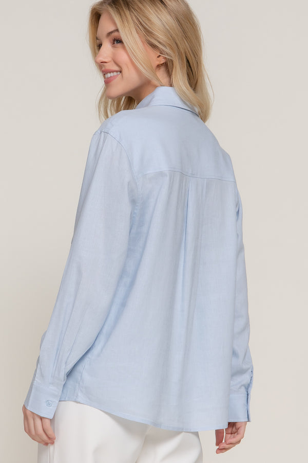 Easy Does It Linen Shirt, Blue