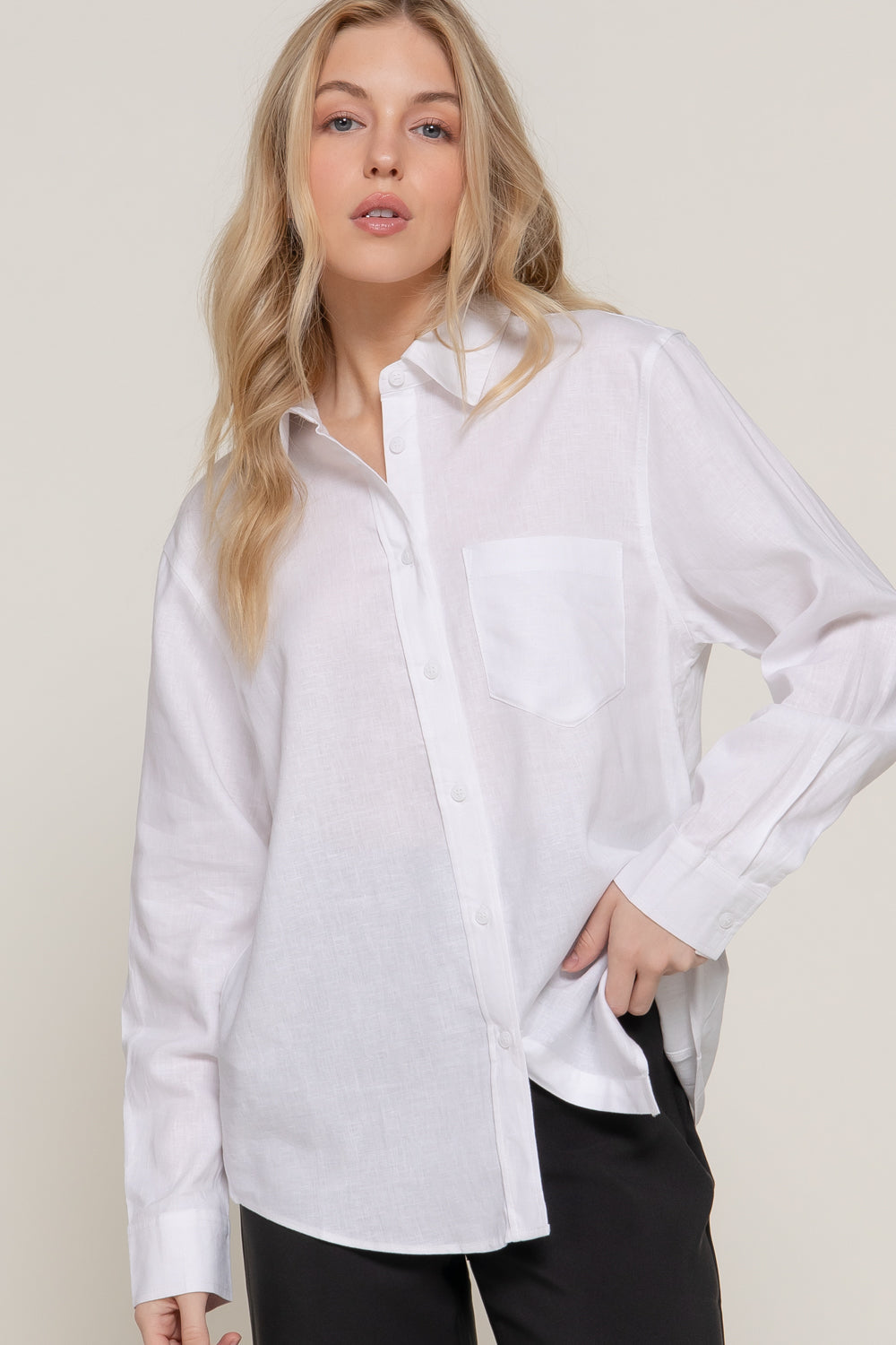 Easy Does It Linen Shirt, White
