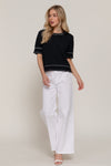 Thread Pop Contrast Sweater, Black