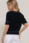 Thread Pop Contrast Sweater, Black