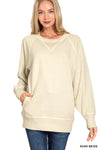 Pigment Dyed French Terry Pullover with Pockets