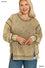 Curvy Fit Acid Wash F/Terry Exposed-Seam Sweatshirt