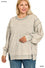 Curvy Fit Acid Wash F/Terry Exposed-Seam Sweatshirt