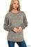 Curved Hem Two-tone Sweater