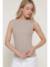 Cotton Boat Neck Tank, Taupe