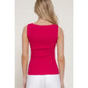 Cotton Boat Neck Tank, Red