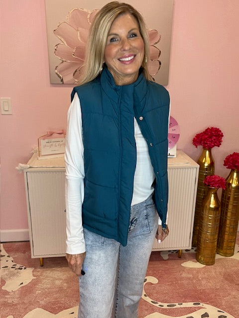Quilted Vest Teal