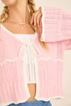 Tie Closer Pointelle Cardigan