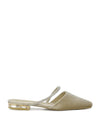 Turnon Velvet Diamante Detail Flat Mules