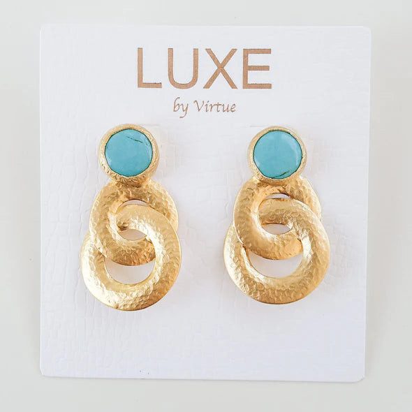 The Lana Earrings | Turquoise Gold