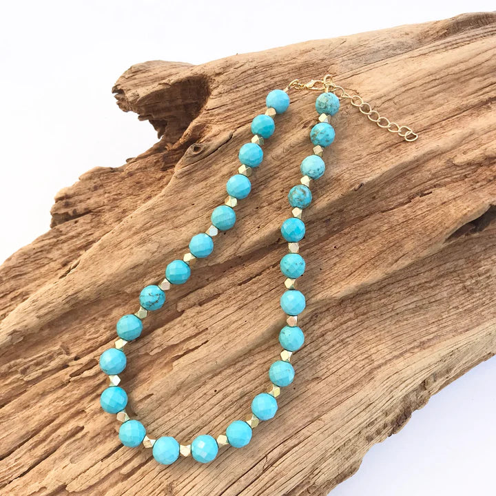Studded Gemstone Necklace | Turquoise