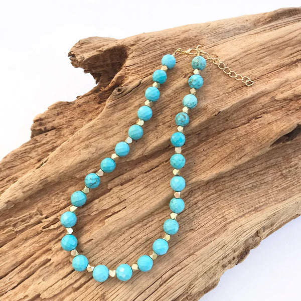 Studded Gemstone Necklace | Turquoise