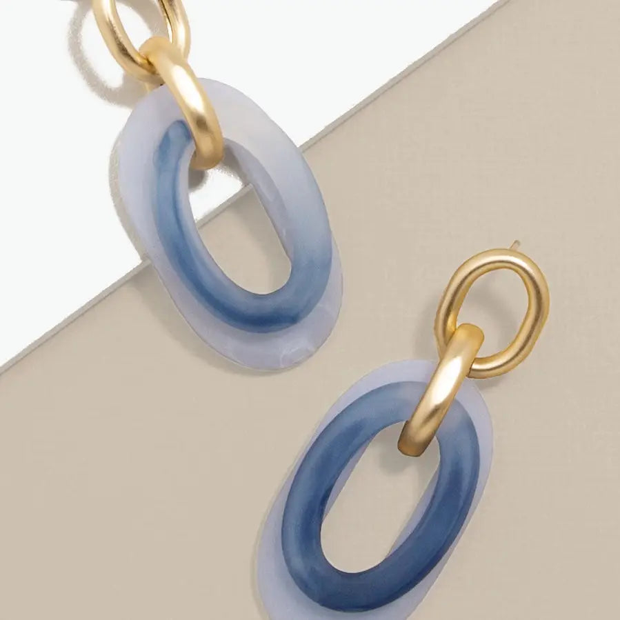 Two Tone Resin Link Earring