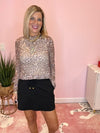 Latte Leopard Mesh Top