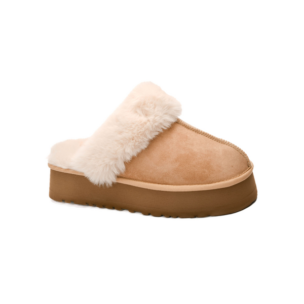 Corkys - Cuddle Up Platform Slippers in Camel