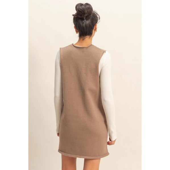 V-Neck Sleeveless Knit Mini Dress - 2 Colors