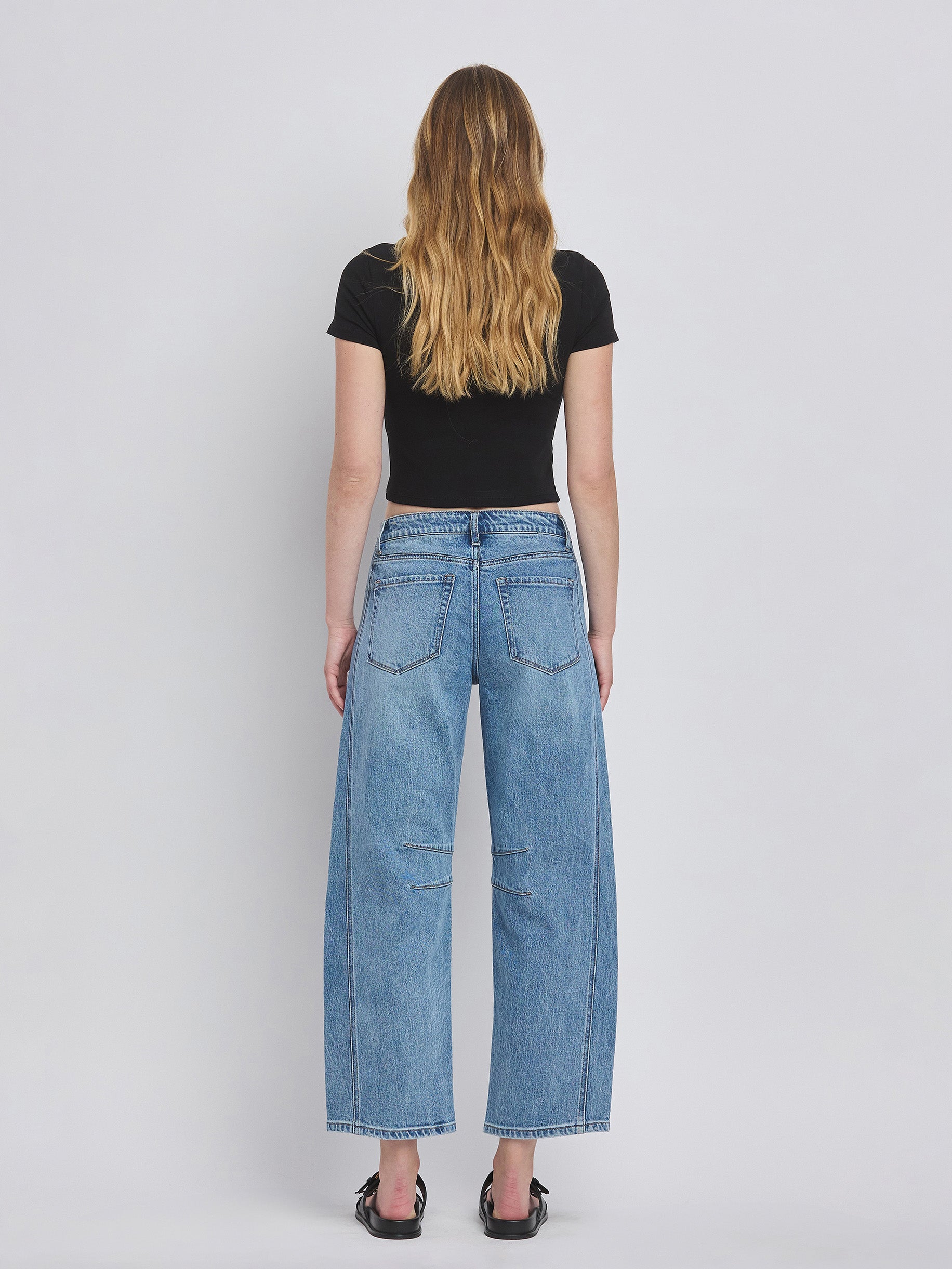 High Rise Barrel Leg Jeans Vervet