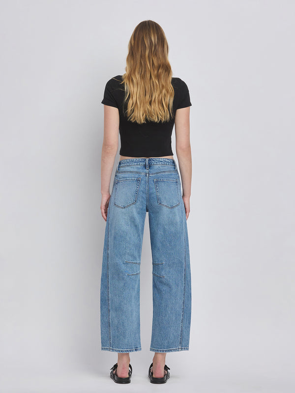 High Rise Barrel Leg Jeans Vervet
