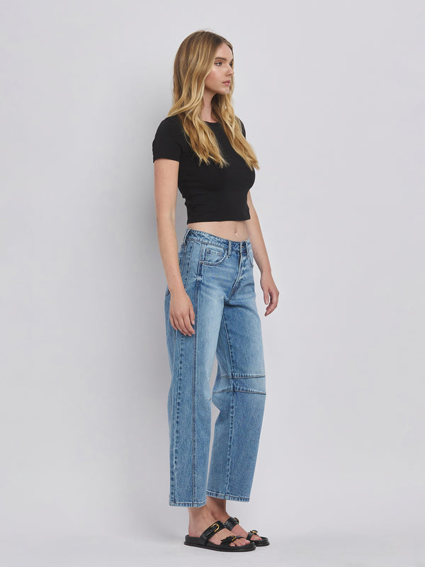 High Rise Barrel Leg Jeans Vervet