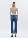 High Rise Cuffed Straight Jeans Vervet