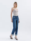 High Rise Cuffed Straight Jeans Vervet