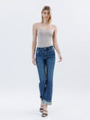 High Rise Cuffed Straight Jeans Vervet