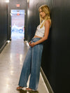 High Rise Seam Detail Palazzo Jeans Vervet