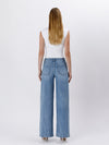 High Rise Seam Detail Palazzo Jeans Vervet