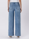 High Rise Seam Detail Palazzo Jeans Vervet