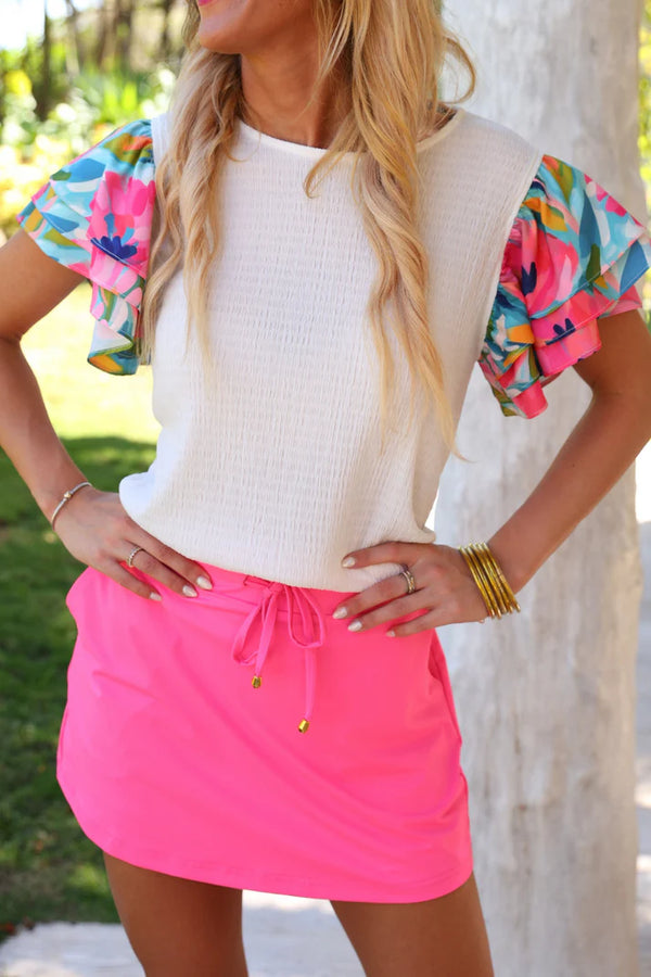 Wander The Town Flutter Sleeve Top
