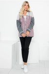 Washed Color Block Hooded Shacket