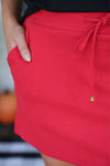 Well Loved Ribbed Skort, Red