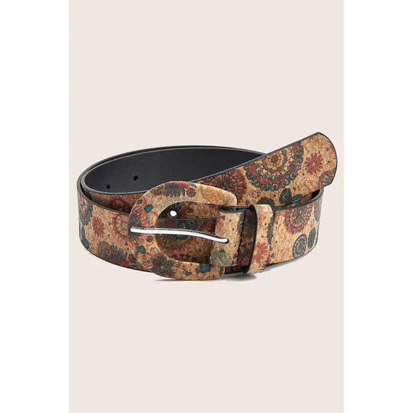 Western Floral Print Faux Leather Waist Belt