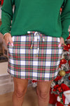 White Plaid Skort