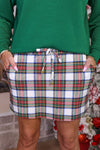 White Plaid Skort