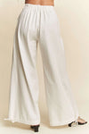 Wide Opening Adjustable Mid High Waist Denim Pants