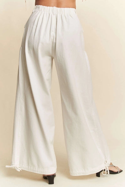 Wide Opening Adjustable Mid High Waist Denim Pants